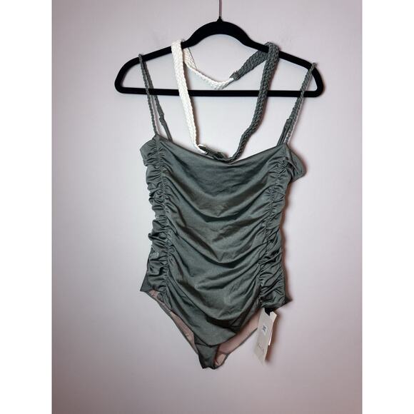 JOHANNA ORTIZ Luster Of Pearls One-piece Swimsuit Green Belted Large NWT $495 - Picture 13 of 15